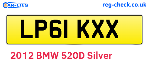 LP61KXX are the vehicle registration plates.