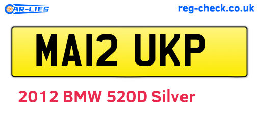 MA12UKP are the vehicle registration plates.