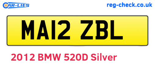 MA12ZBL are the vehicle registration plates.
