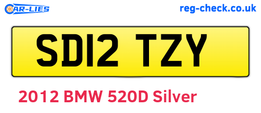 SD12TZY are the vehicle registration plates.