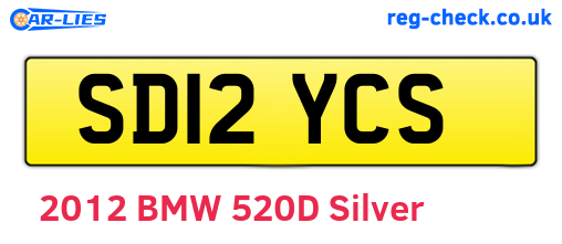 SD12YCS are the vehicle registration plates.