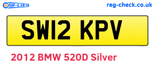 SW12KPV are the vehicle registration plates.