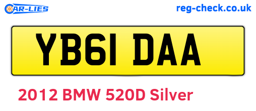 YB61DAA are the vehicle registration plates.