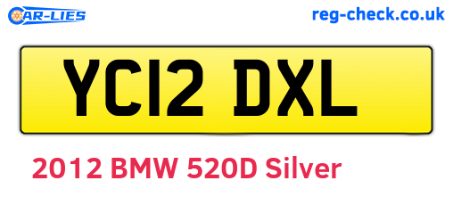 YC12DXL are the vehicle registration plates.