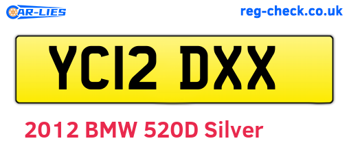 YC12DXX are the vehicle registration plates.