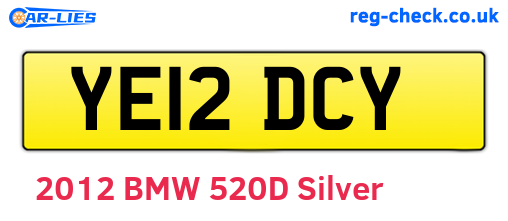 YE12DCY are the vehicle registration plates.