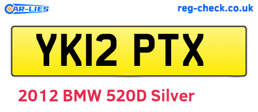 YK12PTX are the vehicle registration plates.