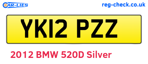YK12PZZ are the vehicle registration plates.