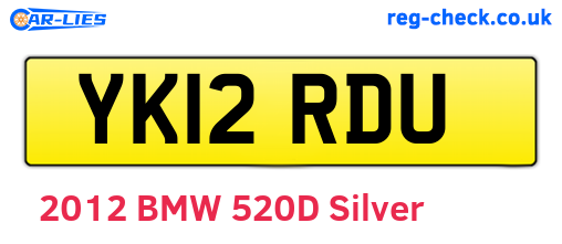 YK12RDU are the vehicle registration plates.