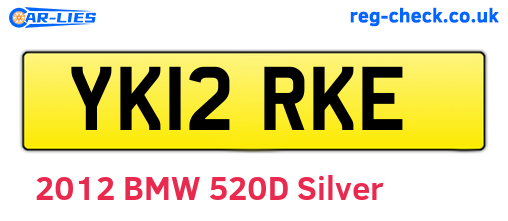 YK12RKE are the vehicle registration plates.