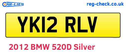YK12RLV are the vehicle registration plates.
