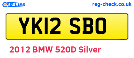 YK12SBO are the vehicle registration plates.