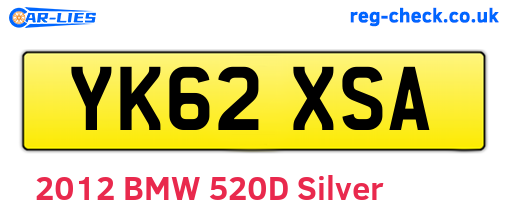 YK62XSA are the vehicle registration plates.