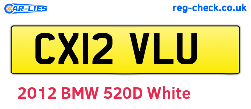 CX12VLU are the vehicle registration plates.