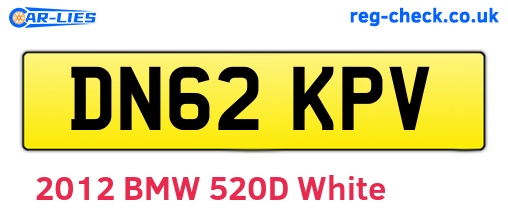 DN62KPV are the vehicle registration plates.