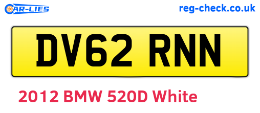 DV62RNN are the vehicle registration plates.