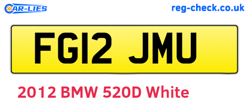 FG12JMU are the vehicle registration plates.
