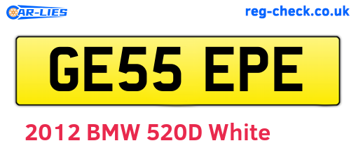GE55EPE are the vehicle registration plates.