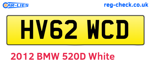 HV62WCD are the vehicle registration plates.