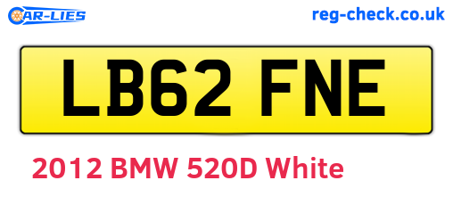 LB62FNE are the vehicle registration plates.