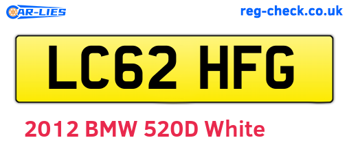 LC62HFG are the vehicle registration plates.