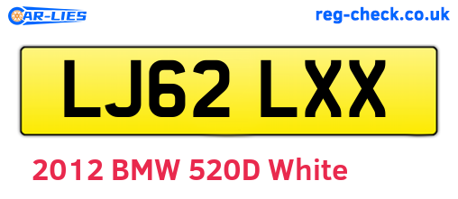 LJ62LXX are the vehicle registration plates.