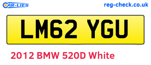 LM62YGU are the vehicle registration plates.