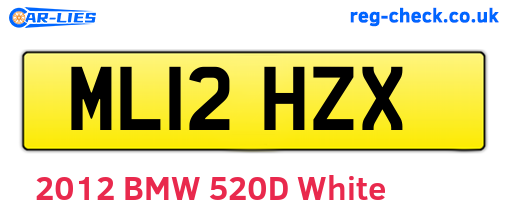 ML12HZX are the vehicle registration plates.