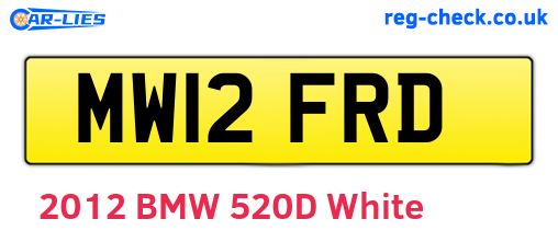MW12FRD are the vehicle registration plates.