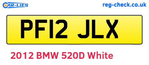 PF12JLX are the vehicle registration plates.
