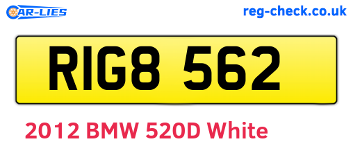 RIG8562 are the vehicle registration plates.