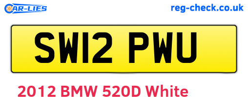 SW12PWU are the vehicle registration plates.