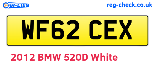 WF62CEX are the vehicle registration plates.