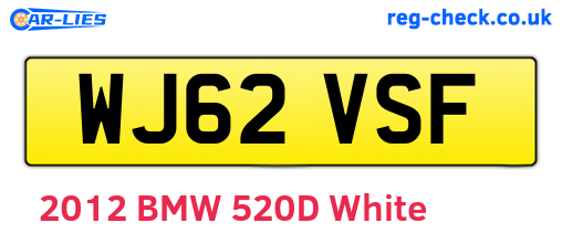 WJ62VSF are the vehicle registration plates.