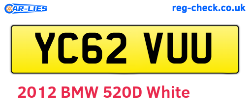YC62VUU are the vehicle registration plates.