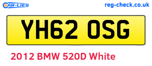 YH62OSG are the vehicle registration plates.