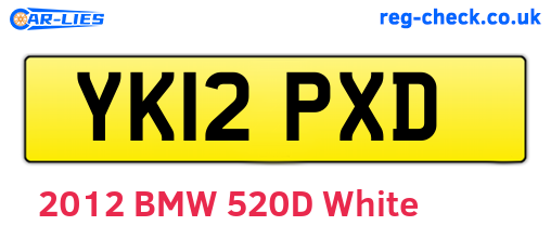 YK12PXD are the vehicle registration plates.