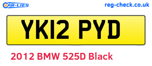 YK12PYD are the vehicle registration plates.