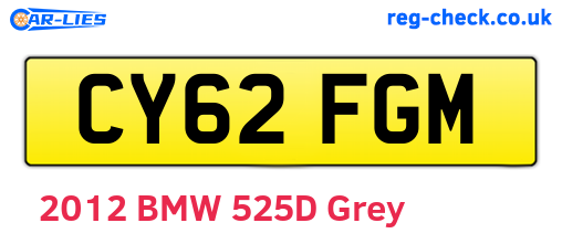 CY62FGM are the vehicle registration plates.