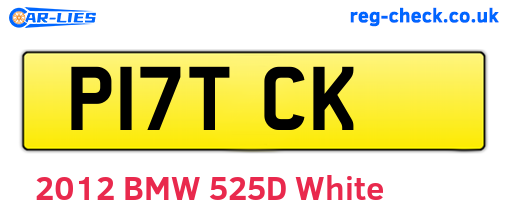 P17TCK are the vehicle registration plates.