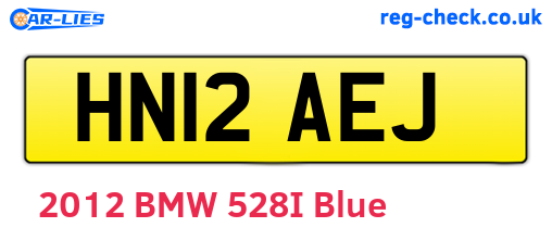 HN12AEJ are the vehicle registration plates.