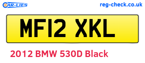 MF12XKL are the vehicle registration plates.