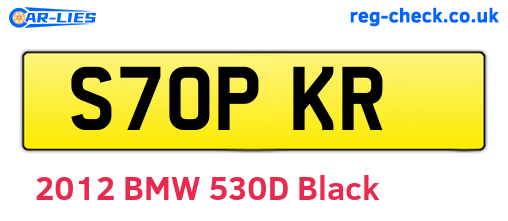 S70PKR are the vehicle registration plates.