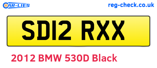 SD12RXX are the vehicle registration plates.