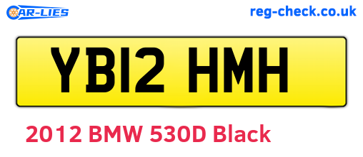 YB12HMH are the vehicle registration plates.