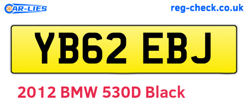YB62EBJ are the vehicle registration plates.