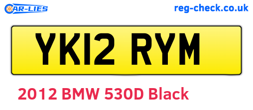 YK12RYM are the vehicle registration plates.