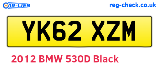 YK62XZM are the vehicle registration plates.