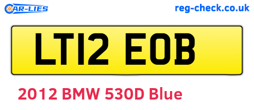 LT12EOB are the vehicle registration plates.