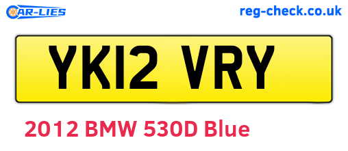 YK12VRY are the vehicle registration plates.